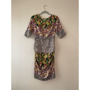 Tracy Reese silk t dress in abstract color combo size‎ 6